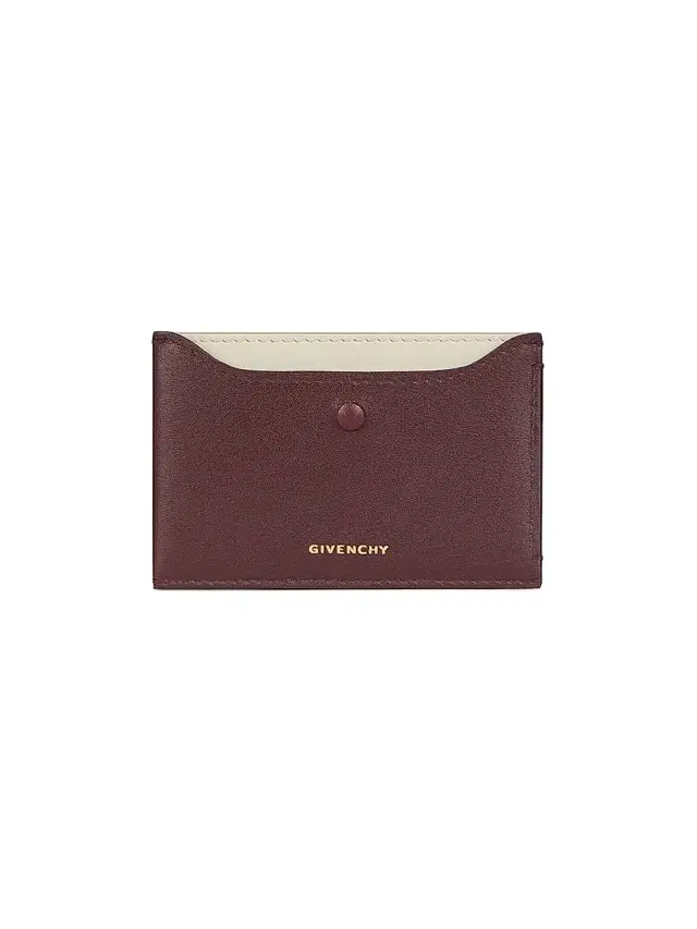 Women's Day Card Holder in Shiny Leather - Burgundy