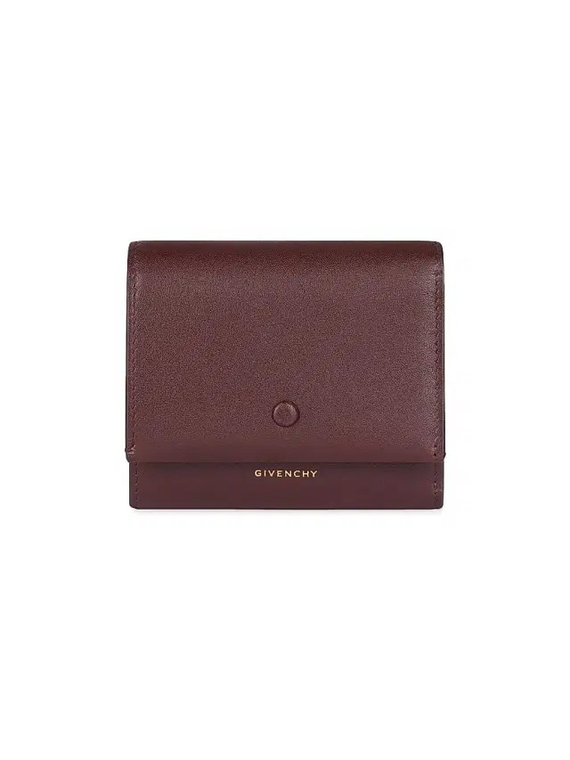 Women's Day Wallet in Shiny Leather - Burgundy