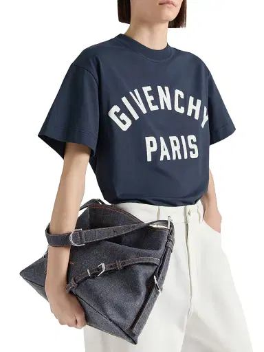 Givenchy Women's Medium Voyou Bag in Denim - Indigo Blue | Thumbnail 2