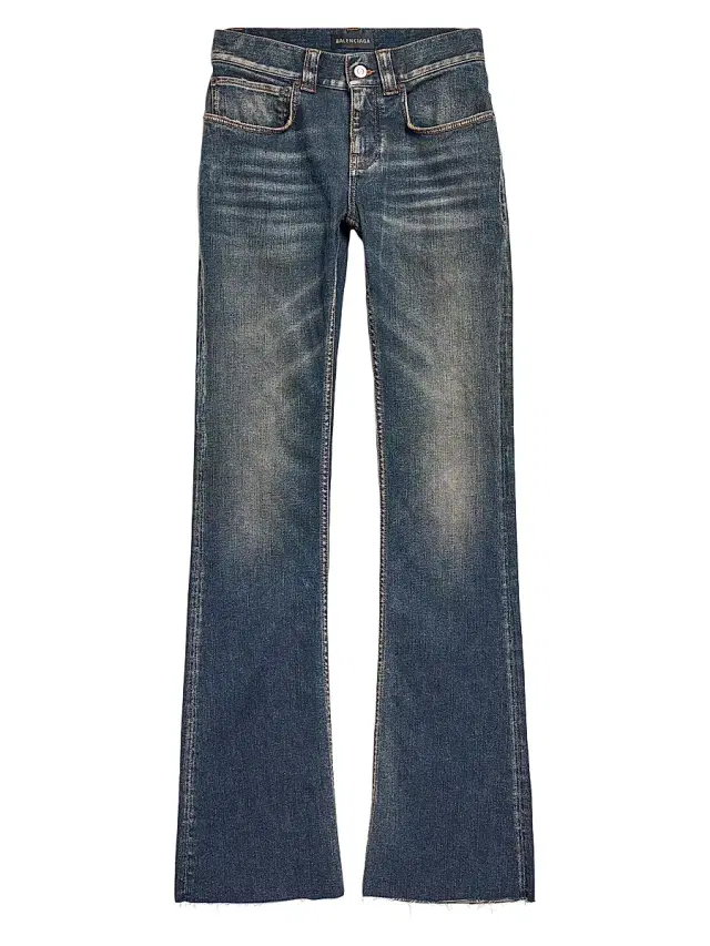 Balenciaga Women's Slim Fit Bootcut Pants - Dark Blue