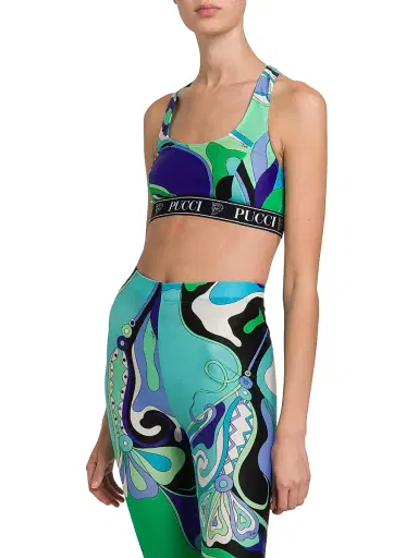 Pucci Women's Abstract-Print Racerback Sports Bra - Verde Lilla | Thumbnail 4
