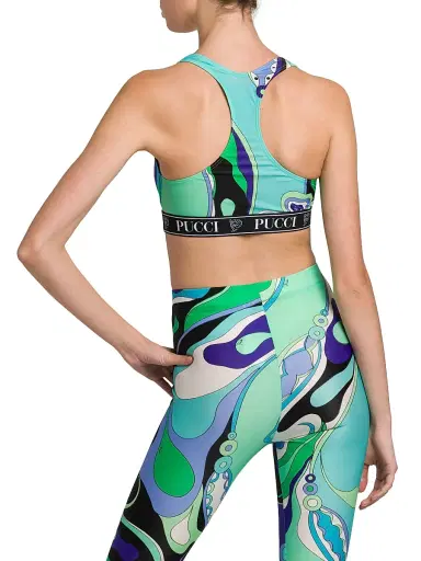 Pucci Women's Abstract-Print Racerback Sports Bra - Verde Lilla | Thumbnail 5
