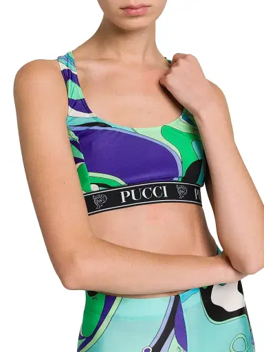 Pucci Women's Abstract-Print Racerback Sports Bra - Verde Lilla | Thumbnail 6