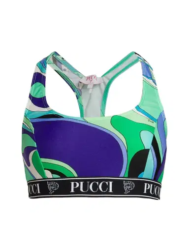 Pucci Women's Abstract-Print Racerback Sports Bra - Verde Lilla | Thumbnail 1