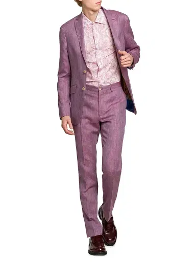 Etro Men's Paisley Cotton Button-Front Shirt - Print On Pink Base | Thumbnail 2 Etro Men's Paisley Cotton Button-Front Shirt - Print On Pink Base | Thumbnail 2
