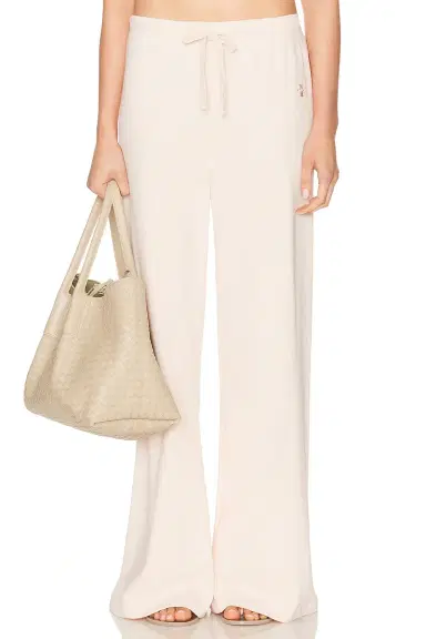 Eterne Drawstring Lightweight French Terry Wide Leg Sweatpant | Thumbnail 3