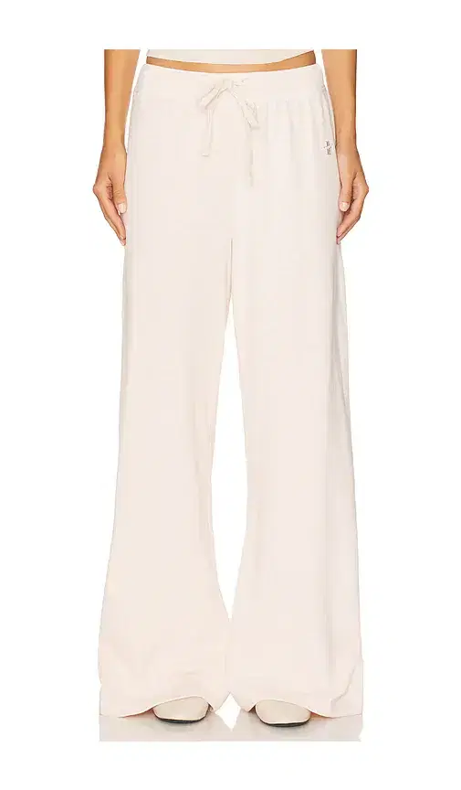 Eterne Drawstring Lightweight French Terry Wide Leg Sweatpant