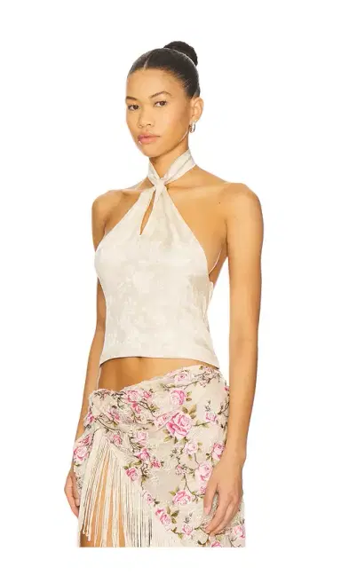For Love & Lemons Esme Silk Jacquard Top | Thumbnail 2