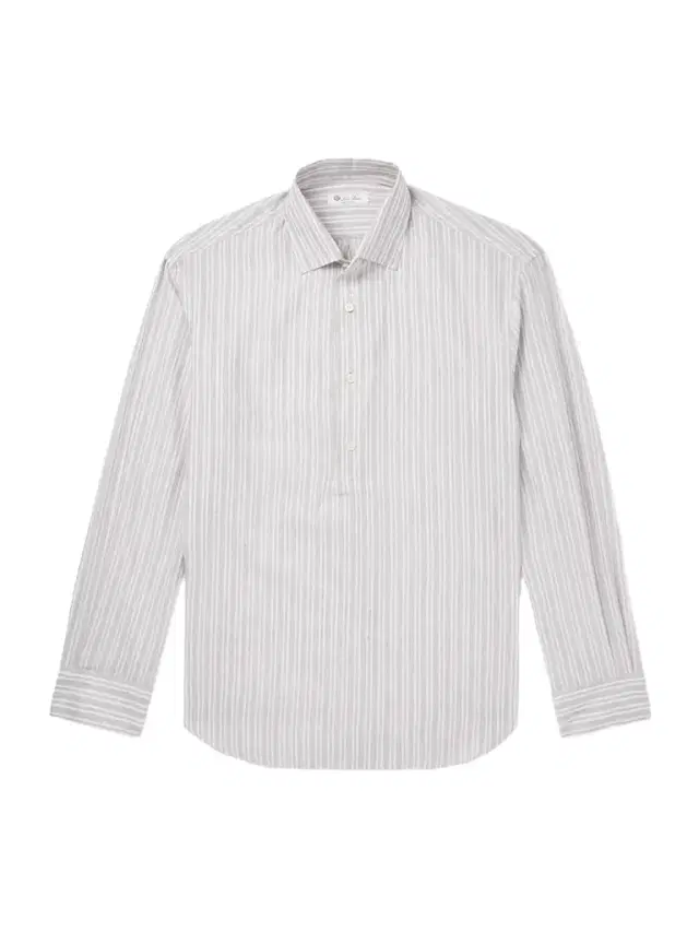 Loro Piana Raffaele Striped Cotton and Linen-Blend Half-Placket Shirt - Men