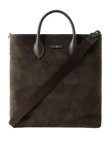MR P. Full Grain Leather-Trimmed Suede Tote - Men | Thumbnail 1 MR P. Full Grain Leather-Trimmed Suede Tote - Men | Thumbnail 1