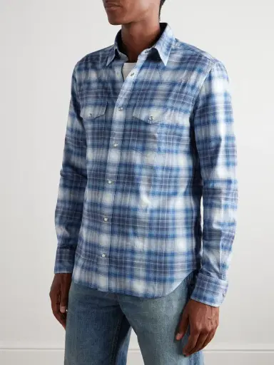 Tom Ford Slim-Fit Checked Cotton-Poplin Shirt - Men | Thumbnail 3