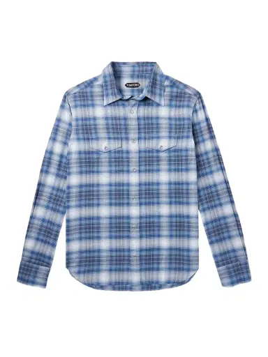 Tom Ford Slim-Fit Checked Cotton-Poplin Shirt - Men | Thumbnail 1