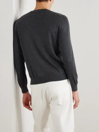 Loro Piana Sottile Slim-Fit Wool, Silk and Cashmere-Blend Sweater - Men | Thumbnail 4