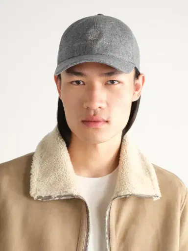 Brunello Cucinelli Logo-Embroidered Leather-Trimmed Wool-Flannel Baseball Cap - Men | Thumbnail 2