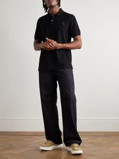 Alexander McQueen Embellished Cotton-Piqué Polo Shirt - Men | Thumbnail 2