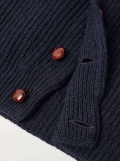 Drake's Shawl-Collar Ribbed Wool Cardigan - Men | Thumbnail 5