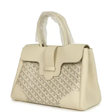 goyard Goyard Goyardine Canvas Sand Saigon Tote Palladium Hardware | Thumbnail 5 goyard Goyard Goyardine Canvas Sand Saigon Tote Palladium Hardware | Thumbnail 5