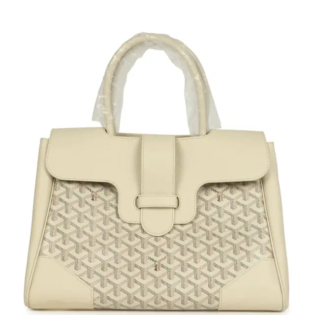 goyard Goyard Goyardine Canvas Sand Saigon Tote Palladium Hardware