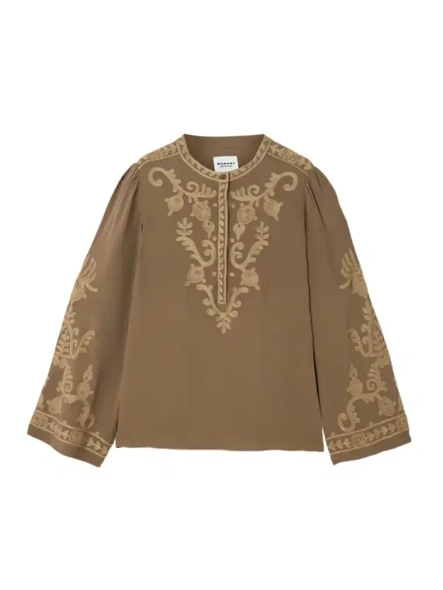 Marant Étoile Falonne Embroidered Crepe Blouse