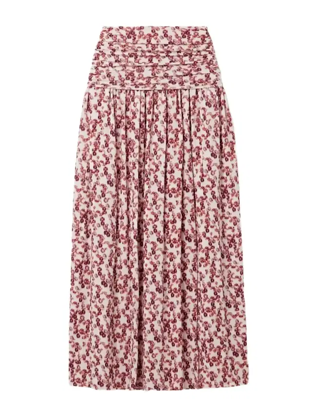 Gwendy Ruched Floral-print Stretch-jersey Maxi Skirt