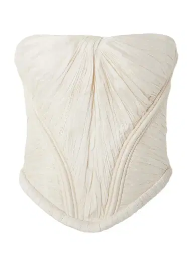 Danielle Frankel Priscilla Strapless Gathered Taffeta Bustier Top | Thumbnail 1 Danielle Frankel Priscilla Strapless Gathered Taffeta Bustier Top | Thumbnail 1