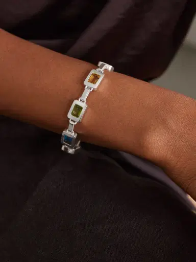 Loren Stewart Roca Link Sterling Silver Multi-stone Bracelet | Thumbnail 2 Loren Stewart Roca Link Sterling Silver Multi-stone Bracelet | Thumbnail 2