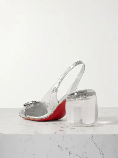 Christian Louboutin Minny Bubble 70 Buckled Glossed And Pvc Slingback Pumps | Thumbnail 3