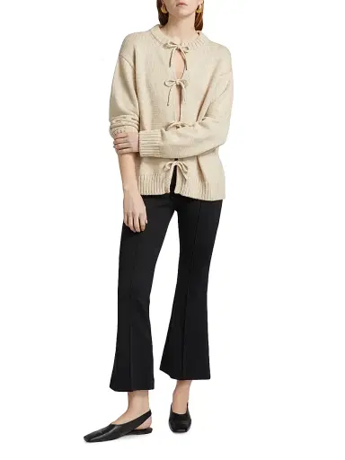 Rosetta Getty Women's Cotton-Alpaca Knit Tie-Front Cardigan | Thumbnail 2 Rosetta Getty Women's Cotton-Alpaca Knit Tie-Front Cardigan | Thumbnail 2