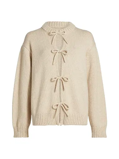 Rosetta Getty Women's Cotton-Alpaca Knit Tie-Front Cardigan | Thumbnail 1 Rosetta Getty Women's Cotton-Alpaca Knit Tie-Front Cardigan | Thumbnail 1