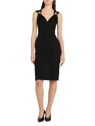 Bottega Veneta Women's Grainy Sculpted Metal Buckle Dress - Black - Size 6 | Thumbnail 3 Bottega Veneta Women's Grainy Sculpted Metal Buckle Dress - Black - Size 6 | Thumbnail 3