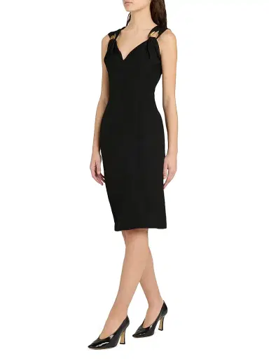 Bottega Veneta Women's Grainy Sculpted Metal Buckle Dress - Black - Size 6 | Thumbnail 4 Bottega Veneta Women's Grainy Sculpted Metal Buckle Dress - Black - Size 6 | Thumbnail 4