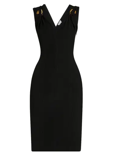 Bottega Veneta Women's Grainy Sculpted Metal Buckle Dress | Thumbnail 1