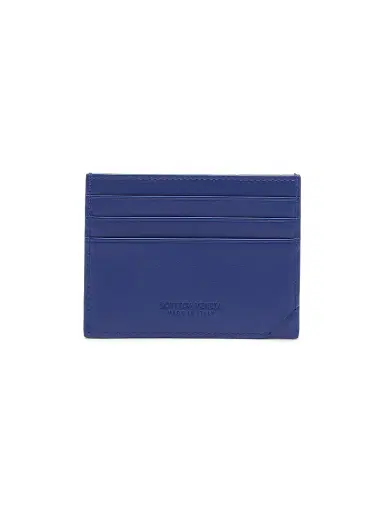 Bottega Veneta Men's Intrecciato Stamp Leather Card Case - Blue Royal Silver | Thumbnail 2