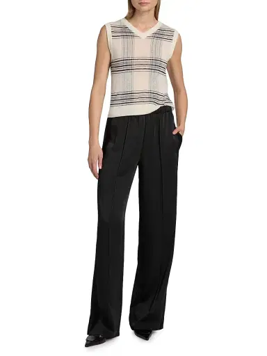 Vince Women's Tuxedo Stripe Mid-Rise Trousers | Thumbnail 2 Vince Women's Tuxedo Stripe Mid-Rise Trousers | Thumbnail 2