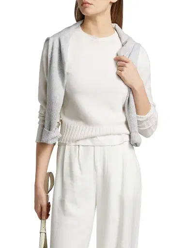 Guest In Residence Women's Shrunken Cashmere Sweater - Cream - Size XL | Thumbnail 3