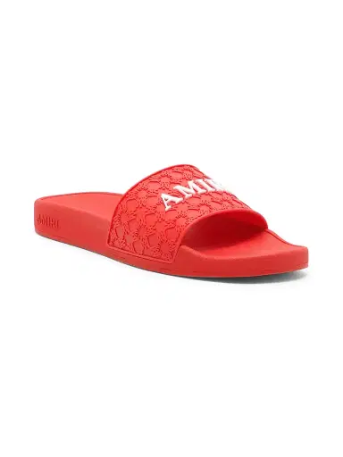 AMIRI Men's Ma Quad Logo Slide Sandals - True Red - Size 8 | Thumbnail 2