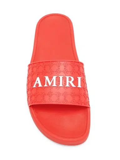 AMIRI Men's Ma Quad Logo Slide Sandals - True Red - Size 8 | Thumbnail 4