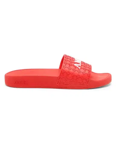 AMIRI Men's Ma Quad Logo Slide Sandals - True Red - Size 8 | Thumbnail 1