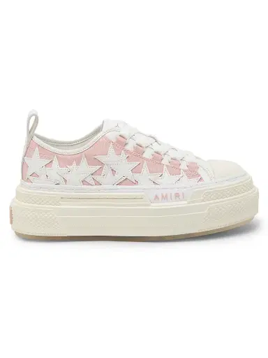 AMIRI Women's Stars Court Cotton Low-Top Sneakers - Evening Sand - Size 8 | Thumbnail 1
