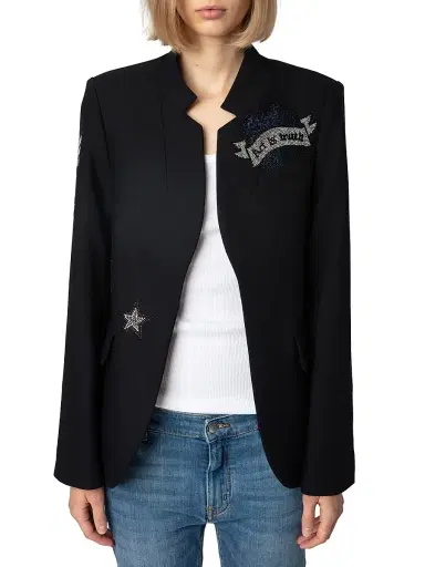 Zadig & Voltaire Women's Embellished Structured Blazer - Encre | Thumbnail 3