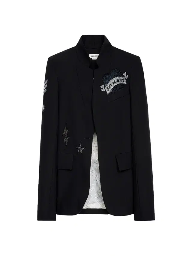 Women's Embellished Structured Blazer - Encre