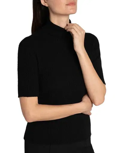 Giorgio Armani Women's Mock Turtleneck Knit Top - Black - Size 4 | Thumbnail 6 Giorgio Armani Women's Mock Turtleneck Knit Top - Black - Size 4 | Thumbnail 6