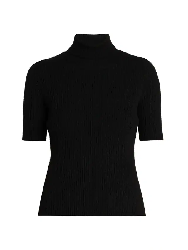 Women's Mock Turtleneck Knit Top - Black