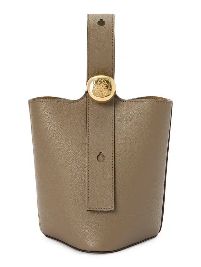 LOEWE Women's Mini Pebble Leather Bucket Bag - Taupe