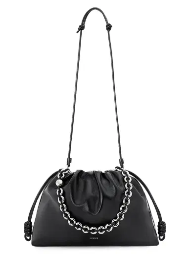 Loewe Women's Large Flamenco Leather Shoulder Bag - Black | Thumbnail 8 Loewe Women's Large Flamenco Leather Shoulder Bag - Black | Thumbnail 8