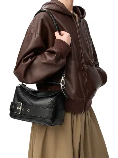 Loewe Women's Puzzle Biker Leather Top Handle Bag | Thumbnail 2 Loewe Women's Puzzle Biker Leather Top Handle Bag | Thumbnail 2