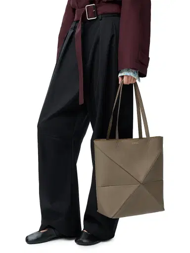Loewe Women's Puzzle Fold Grained Leather Tote Bag - Taupe | Thumbnail 2 Loewe Women's Puzzle Fold Grained Leather Tote Bag - Taupe | Thumbnail 2