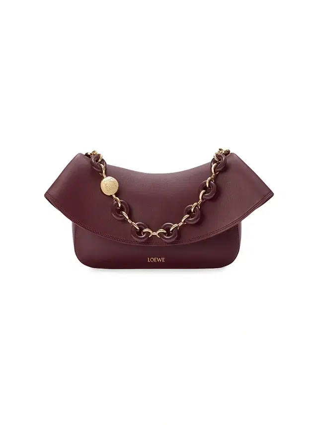 LOEWE Women's Ola  Leather Shoulder Bag - Dark Burgundy