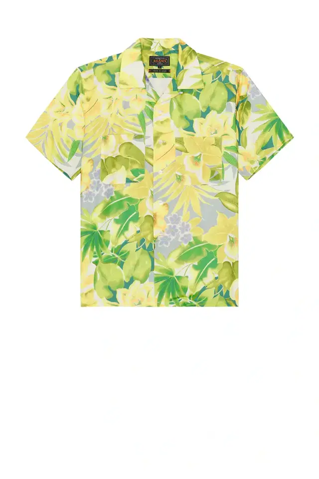 Beams Plus Open Collar Tropical Pattern Print