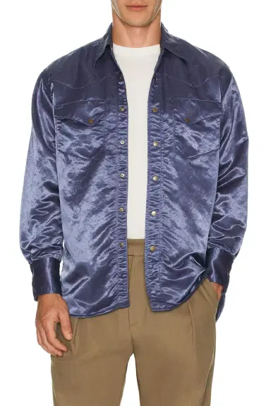 Beams Plus Western Shirt Broken Nylon Satin | Thumbnail 3